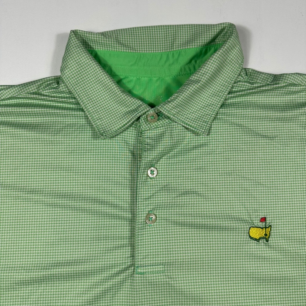 Masters Tech Golf Polo Mens XL Micro Houndstooth Performance Green